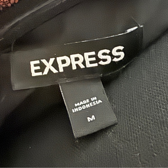 Express Black Mesh Polka Dot One Shoulder Bow Midi Sheath Dress size M - Picture 10 of 14